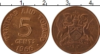 Продать Монеты Тринидад и Тобаго 5 центов 1966 Бронза