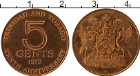 Продать Монеты Тринидад и Тобаго 5 центов 1972 Бронза