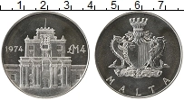 Продать Монеты Мальта 4 фунта 1974 Серебро