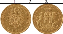 Продать Монеты Гамбург 10 марок 1875 Золото