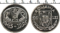 Продать Монеты Румыния 100 лей 1995 Серебро