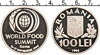 Продать Монеты Румыния 100 лей 1996 Серебро