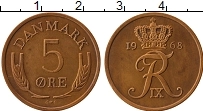 Продать Монеты Дания 5 эре 1968 Бронза