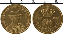 Продать Монеты Дания 20 крон 1990 Медно-никель