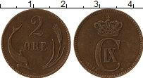 Продать Монеты Дания 2 эре 1875 Бронза