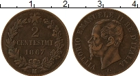 Продать Монеты Италия 2 сентесимо 1867 Медь