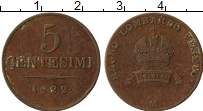 Продать Монеты Ломбардия 5 сентесим 1822 Медь