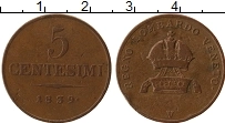 Продать Монеты Ломбардия 5 сентесим 1839 Медь