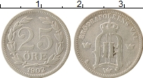 Продать Монеты Швеция 25 эре 1902 Серебро
