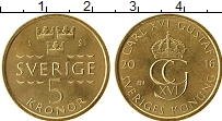 Продать Монеты Швеция 5 крон 2016 Латунь