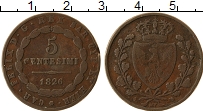 Продать Монеты Ломбардия 5 чентезимо 1826 Медь