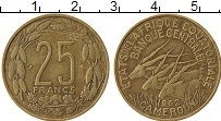 Продать Монеты Экваториальной Африки и Камеруна Валютный Союз 25 франков 1972 Латунь