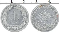 Продать Монеты Центральная Африка 1 франк 1990 Алюминий
