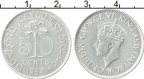 Продать Монеты Цейлон 50 центов 1942 Серебро