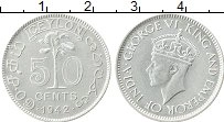 Продать Монеты Цейлон 50 центов 1942 Серебро