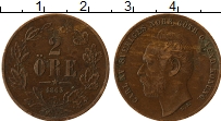 Продать Монеты Швеция 2 эре 1863 Медь