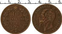 Продать Монеты Италия 10 сентесим 1866 Медь