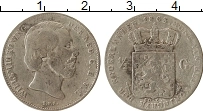 Продать Монеты Нидерланды 1/2 гульдена 1858 Серебро