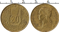 Продать Монеты Мадагаскар 20 франков 1953 Латунь
