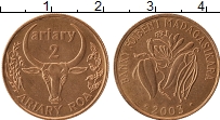 Продать Монеты Мадагаскар 2 ариари 2003 Медь