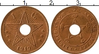 Продать Монеты Бельгийское Конго 1 сантим 1919 Медь