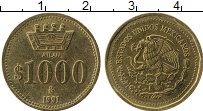 Продать Монеты Мексика 1000 песо 1991 Латунь