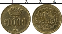 Продать Монеты Мексика 1000 песо 1991 Латунь