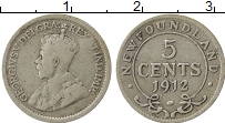 Продать Монеты Ньюфаундленд 5 центов 1912 Серебро