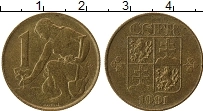 Продать Монеты Чехословакия 1 крона 1991 Медь