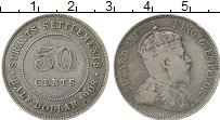 Продать Монеты Стрейтс-Сеттльмент 50 центов 1908 Серебро