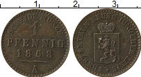 Продать Монеты Рейсс 1 пфенниг 1864 Медь