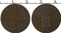 Продать Монеты Баден 1/2 крейцера 1825 Медь