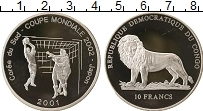 Продать Монеты Конго 10 франков 2001 Серебро