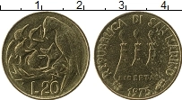 Продать Монеты Сан-Марино 20 лир 1975 Медно-никель