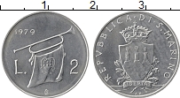 Продать Монеты Сан-Марино 2 лиры 1979 Алюминий