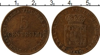 Продать Монеты Парма 5 сентесим 1830 Медь