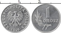 Продать Монеты Польша 1 грош 1949 Алюминий