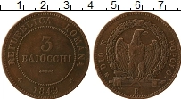 Продать Монеты Италия 3 байоччи 1849 Медь
