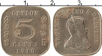 Продать Монеты Цейлон 5 центов 1910 Медно-никель