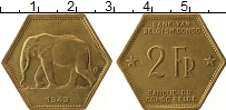 Продать Монеты Бельгийское Конго 2 франка 1943 Бронза