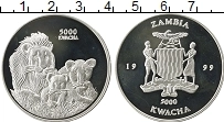 Продать Монеты Замбия 5000 квач 1999 Серебро