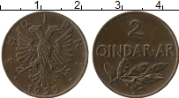 Продать Монеты Албания 2 киндарка 1935 Бронза