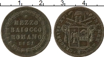 Продать Монеты Ватикан 1/2 байоччи 1837 Медь