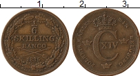 Продать Монеты Швеция 1/6 скиллинга 1838 Медь