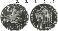 Продать Монеты Монако 100 франков 1997 Серебро