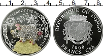 Продать Монеты Конго 1000 франков 2019 Серебро