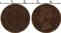 Продать Монеты Стрейтс-Сеттльмент 1/2 цента 1873 Медь