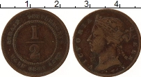 Продать Монеты Стрейтс-Сеттльмент 1/2 цента 1873 Медь