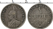 Продать Монеты Немецкая Африка 1/4 рупии 1907 Серебро