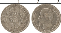 Продать Монеты Франция 20 сантим 1854 Серебро
